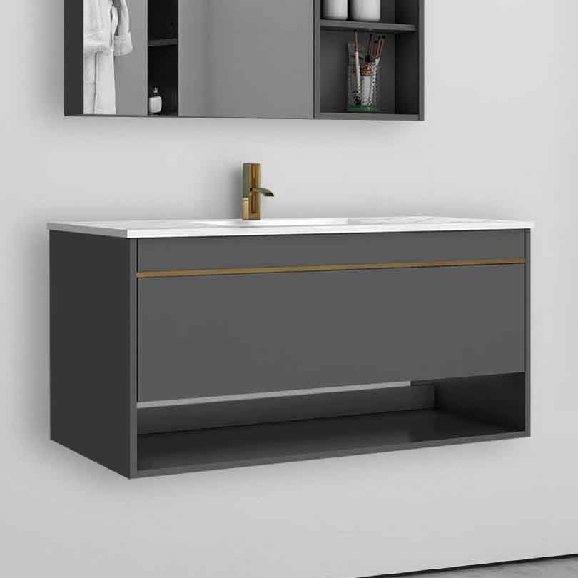 Badmöbel Set 100 cm Vormontiert Weiß Waschbecken mit Unterschrank inkl. 1-Schubladen Soft-Close Funktion